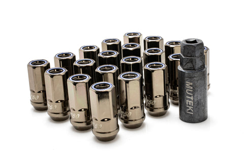 Muteki Lug Nut Set | HR50 | 14x1.5 20PC | Titanium Finish w/Blue Ring | HR5007TU