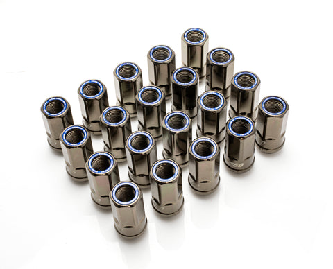 Muteki Lug Nut Set | HR50 | 14x1.5 20PC | Titanium Finish w/Blue Ring | HR5007TU
