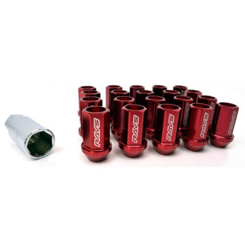 Rays Dura Lug Nut & Lock Set | L42 Red | 14x1.5 20PC | WDURA4214150R