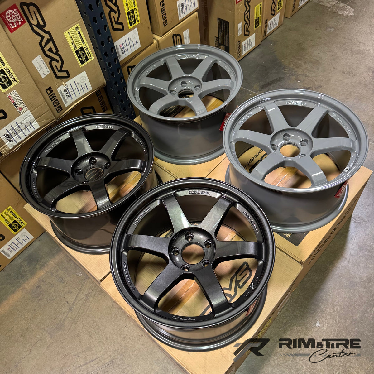 Volk Racing TE37SL 18x10 +40 5x114.3 Glossy Gray/Diamond Black (MisMatch Set of 4) WVDY40EPB/WVDY40EPAG