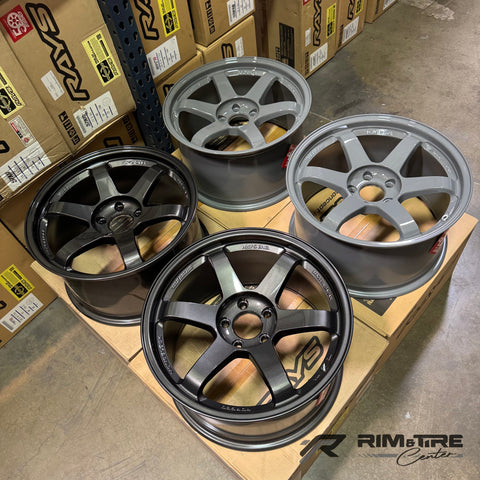 Volk Racing TE37SL 18x10 +40 5x114.3 Glossy Gray/Diamond Black (MisMatch Set of 4) WVDY40EPB/WVDY40EPAG