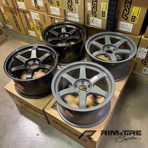 Volk Racing TE37SL 18x10 +40 5x114.3 Glossy Gray/Diamond Black (MisMatch Set of 4) WVDY40EPB/WVDY40EPAG