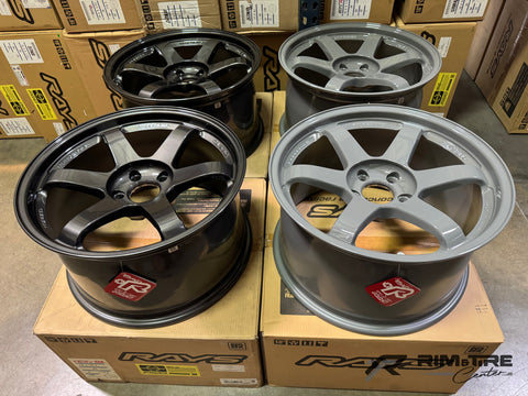 Volk Racing TE37SL 18x10 +40 5x114.3 Glossy Gray/Diamond Black (MisMatch Set of 4) WVDY40EPB/WVDY40EPAG