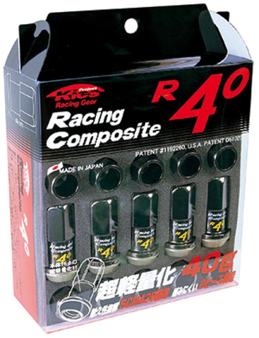 Project Kics Lug Nut & Lock Set R40 12x1.5 20PC Glorious Black KRC11K