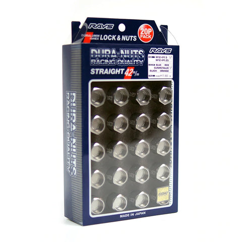 Rays Dura Lug Nut & Lock Set | L42 Gunmetal | 12x1.25 20PC | WDURA4212125G