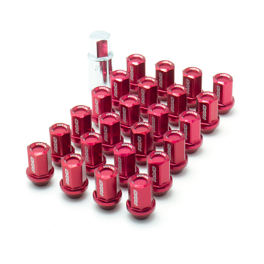 Rays Dura Lug Nut & Lock Set | L37 Red | 12x1.5 24PC | WDURA3712150R6H