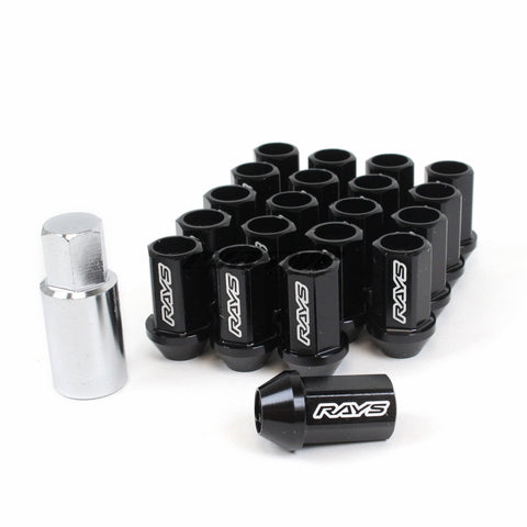 Rays Dura Lug Nut & Lock Set | L42 Black | 14x1.5 20PC | WDURA4214150B