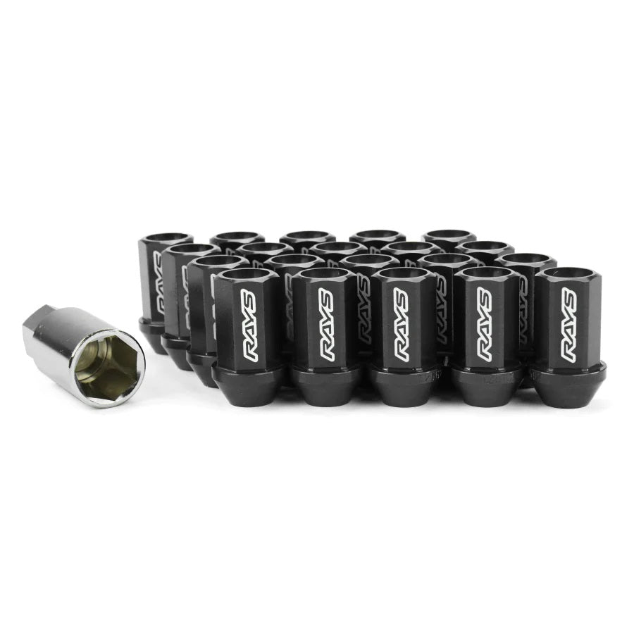 Rays Dura Lug Nut & Lock Set | L42 Black | 14x1.5 20PC | WDURA4214150B