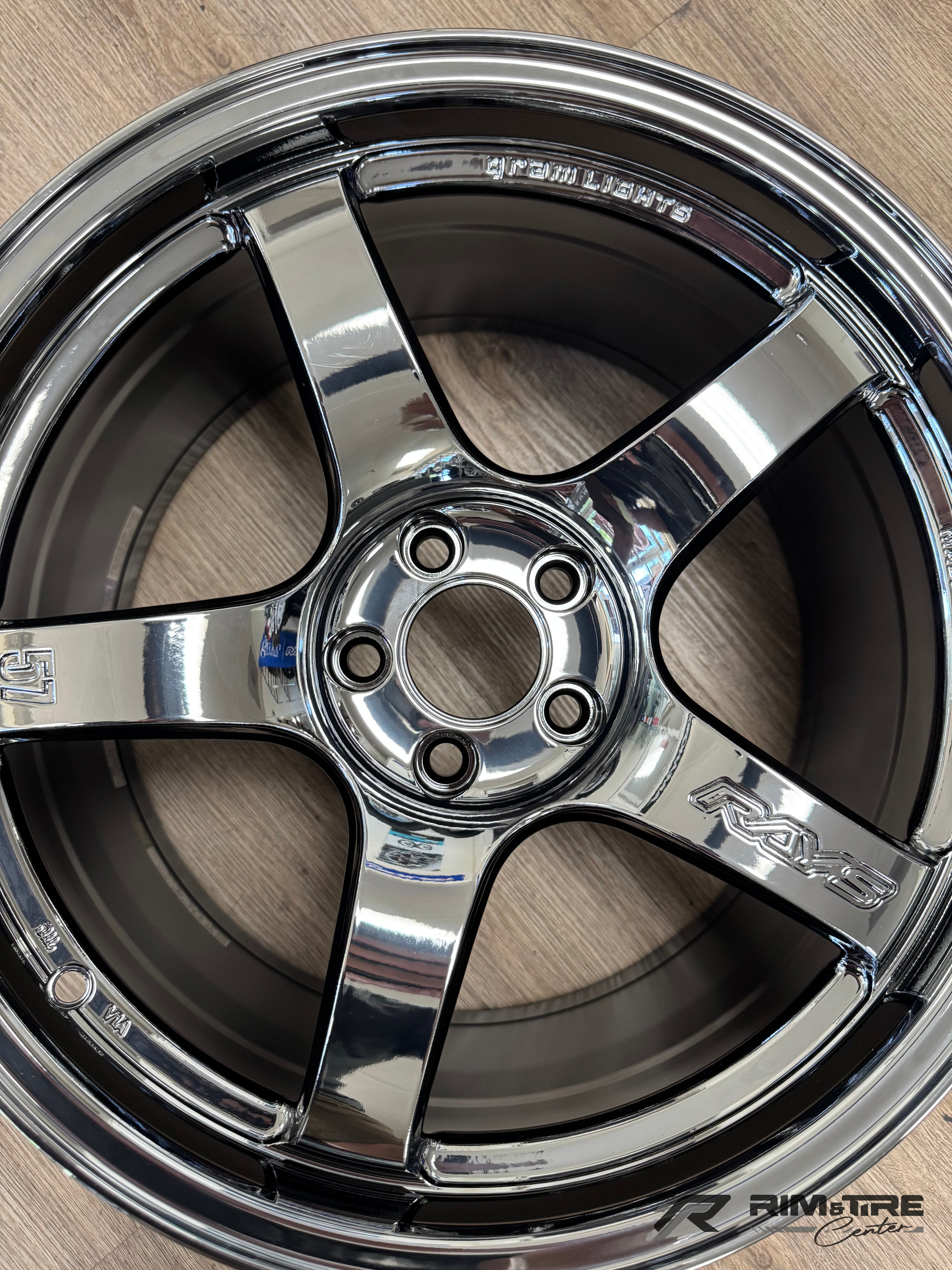 57cr Rbc Rays Gram Lights 57CR 17x9 +38 5x100 Black Chrome RBC (Set of 4) WGCRQ ...
