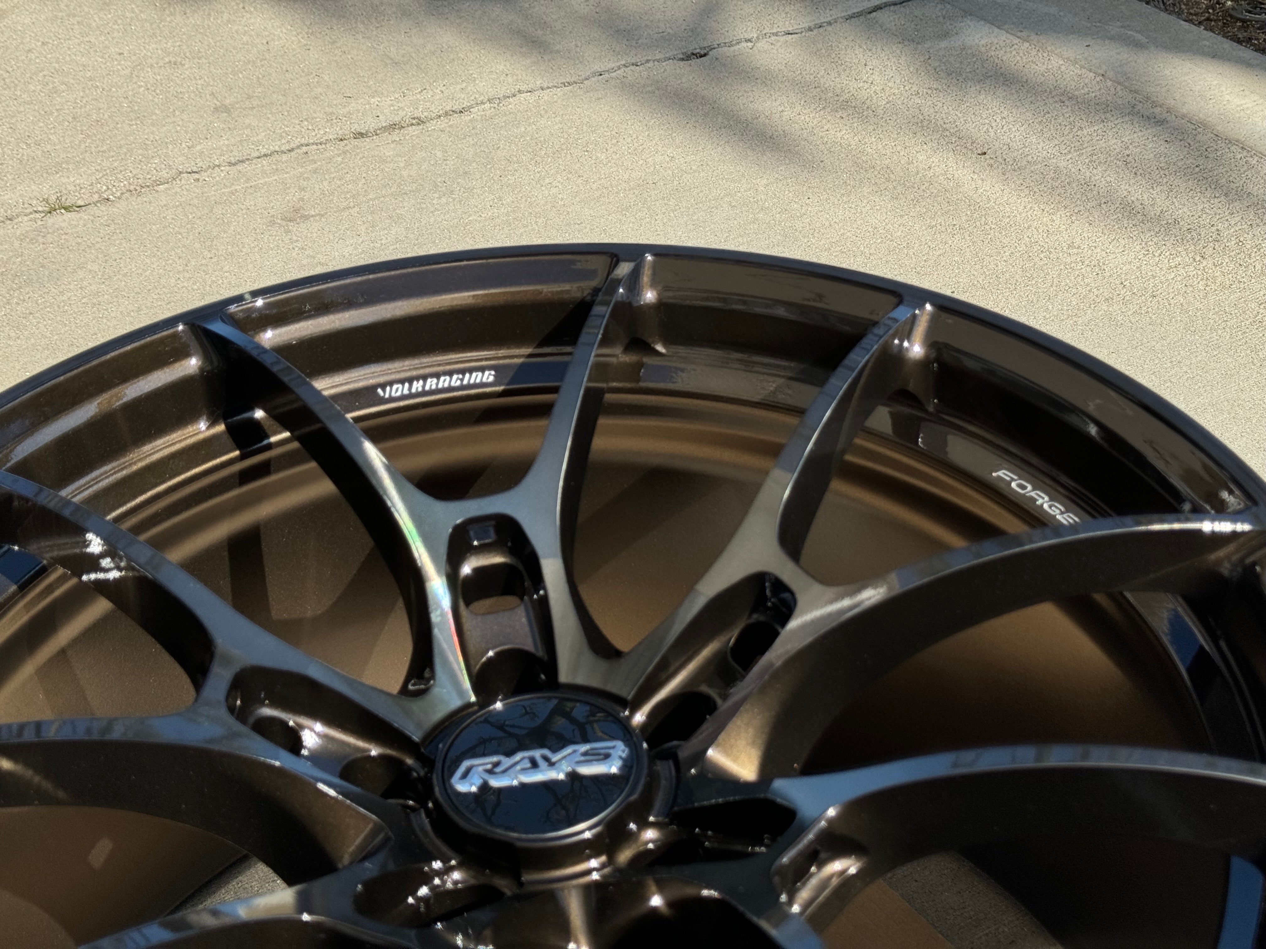 Go025 Rims Volk Racing G025 19x9.5 +25/19x10.5 +35 5x112 Dark Amber Clear (Set of ...