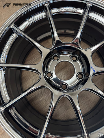 Weds TC105X 17x9 +49 5x114.3 SBC Black Chrome (Set of 4) 74927