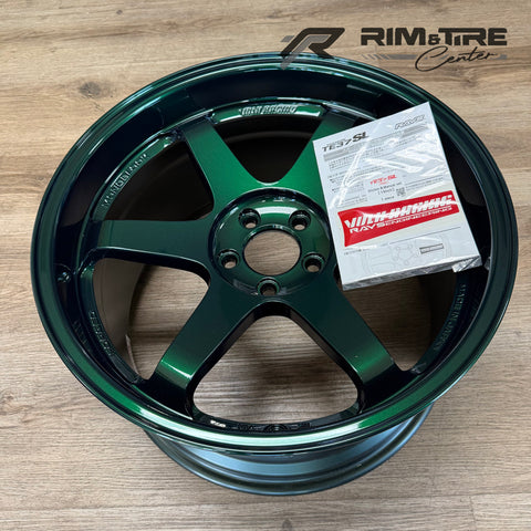 Volk Racing TE37SL 19x9.5 +22/19x10.5 +35 5x112 Racing Green (Set of 4) WVD422MPIG/WVD635MPIG