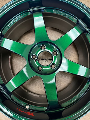 Volk Racing TE37SL 19x9.5 +22/19x10.5 +35 5x112 Racing Green (Set of 4) WVD422MPIG/WVD635MPIG