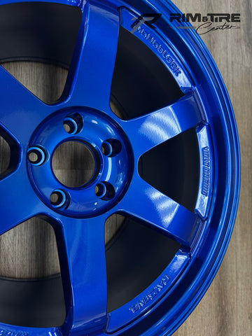 Volk Racing TE37SL 18x10.5 +22 5x114.3 Hyper Blue (Set of 4) WVDAC22EPE