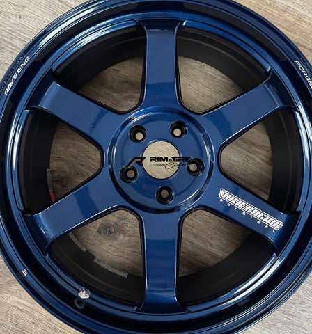 Volk Racing TE37 Ultra M-Spec 19x9.5 +22 5x114.3 Mag Blue (Set of 4) WVDU422EDM