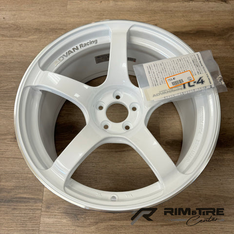 Advan Racing TC4 18x9.5 +45 5x120 White Mtallic & Ring (Set of 4) YAD8J45WWMR
