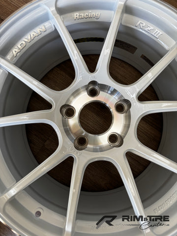 Advan RZIII 18x9.5 +35 5x114.3 Racing White & Diamond Cut (Set of 4) YAJ38J35EWMC