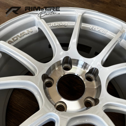 Advan RZIII 18x9.5 +35 5x114.3 Racing White & Diamond Cut (Set of 4) YAJ38J35EWMC