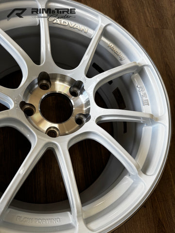 Advan RZIII 18x9.5 +35 5x114.3 Racing White & Diamond Cut (Set of 4) YAJ38J35EWMC