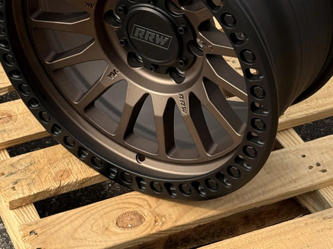 RRW RR7-V Flow Form 17x8.5 6x139.7 Matte Bronze Face w/ Matte Black Lip (Set of 4)