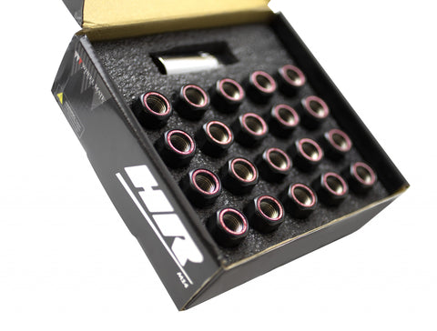 Muteki Lug Nut Set | HR50 | 14x1.5 20PC | Black w/ Red Ring | HR5007BR