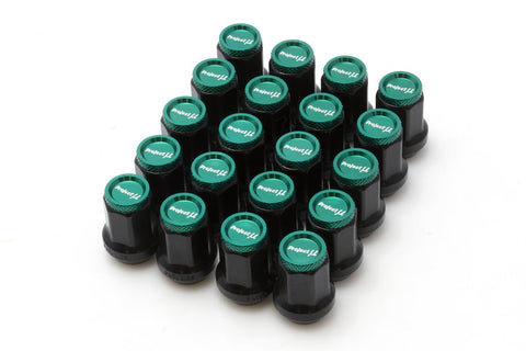 Project Mu Super Lock Nut7 Type-M 12x1.25 Black w/ Green Cap PLN7P125B