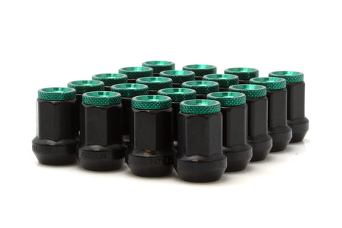 Project Mu Super Lock Nut7 Type-M 12x1.25 Black w/ Green Cap PLN7P125B