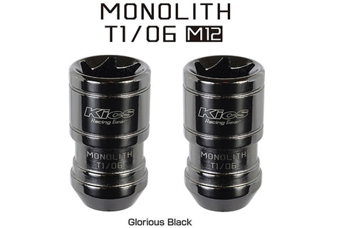 Project Kics Monolith T1/06 Lug Nut Set 12x1.25 20PC Glorious Black WMN03GK