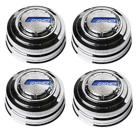 Rays 6H LPS Center Cap - Chrome w/ Blue Logo / 6x139 PCD / 112mm Bore (Set of 4) WCRAYSLPSCH