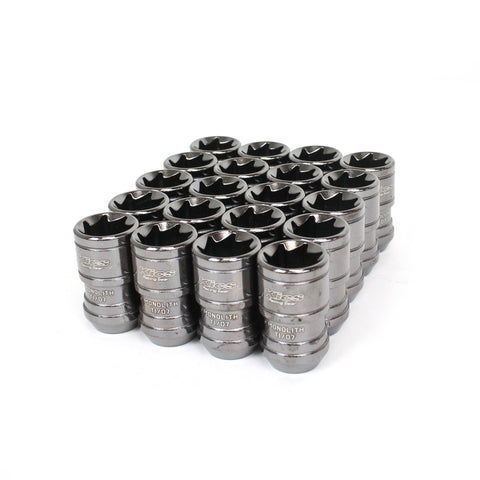 Project Kics Monolith T1/07 Lug Nut Set 14x1.5 20PC Glorious Black WMN04GK