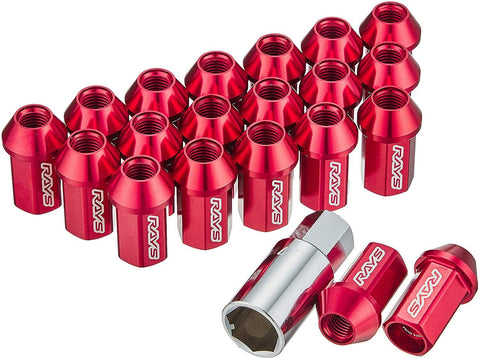 Rays Dura Lug Nut & Lock Set | L42 Red | 14x1.5 20PC | WDURA4214150R