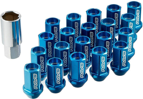 Rays Dura Lug Nut & Lock Set | L42 Blue | 14x1.5 20PC | WDURA4214150U