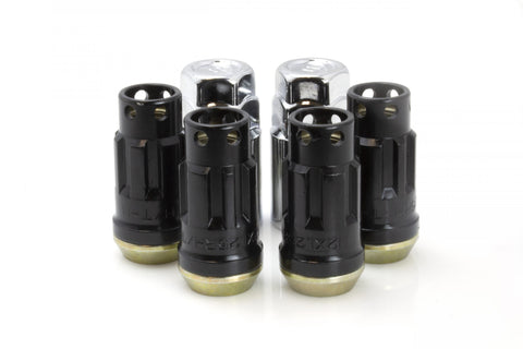 Muteki Lug Nut & Lock Set | SR45-S | 12x1.5 24PC | Black w/ Gold Washer | 32946B/34948B